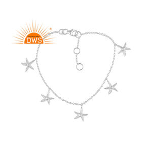 Bracelet fin en argent Sterling pour femmes, nouveau modèle, tendance, à breloque étoile, fait à la main, fournitures de bijoux - Product Image 1