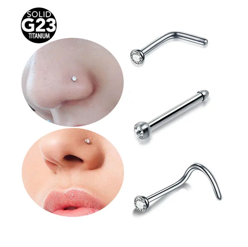 Multi formas G23 titanio nariz Piercing joyería conjunto nariz Pin Stud