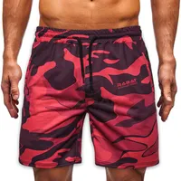 Calção de praia masculina camuflada, calções esportivos militares de camuflagem soltos de carga para homens