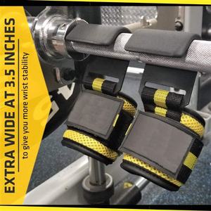 Support de gymnastique en néoprène personnalisé poignées à crochet de levage de puissance sangles de Fitness en coton pour tractions crochets à tige enveloppement de poignet musculation - Product Image 3