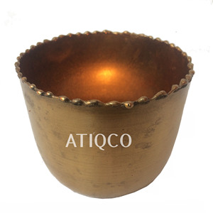 Fer votif moderne fait à la main en couleur noire Plateau de table unique avec découpe brute Surface créative en métal - Product Image 4