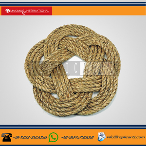 Sous-verres décoratifs en corde de jute naturelle, faits à la main, nœud turc nautique, dessous de plat, dessous de pot, tapis de protection pour table et cuisine - Product Image 2