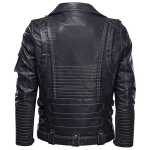OEM vente en gros veste de course de moto personnalisée de haute qualité pour hommes hiver en cuir véritable avec toile tissu Logo personnalisé - Product Image 3
