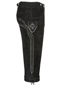 Lederhosen cuir noir en daim pour hommes Short brodé personnalisé tenue traditionnelle allemande confortable Vintage mode bavaroise - Product Image 4
