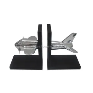 באיכות גבוהה מתכת אלומיניום bookend מטוס שולחן עבודה פסל ספרים דקורטיביים ספרים באיכות הגבוהה ביותר