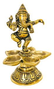 Lámpara de latón Ganesh Diya para la buena suerte, soporte para Diya de Diwali, decoración para el hogar y la oficina, Ganesh Arti Diya para el templo - Product Image 5