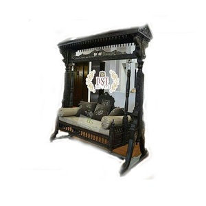 Balançoire en bois sculpté de conception royale de maharaja balançoire polonaise noire en bois de teck pour la maison balançoire indienne/jhula pour la maison des prix bon marché - Product Image 1