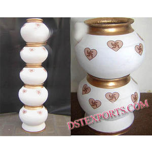 งานแต่งงานออกแบบไฟเบอร์หม้อแต่งงานไฟเบอร์สีขาวตกแต่งหม้อแต่งงานเวทีตกแต่งหม้อ - Product Image 1