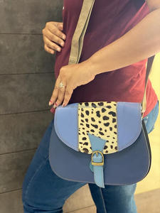 Nouvel arrivage de sac à bandoulière multicolore en cuir véritable recyclé fait à la main en cuir de fourrure à imprimé animal sac à bandoulière de luxe - Product Image 3