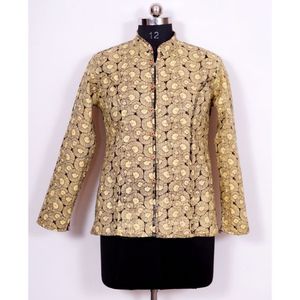 Chaqueta Acolchada Estampada a Mano para Mujer, Chaqueta Bohemia de Algodón con Abrigos Reversibles para Mujer, Estilo Vintage - Product Image 4