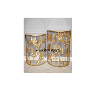 Wholesale Suppliers of Vintage Metal Leafs Pattern Designer Marble Base <b>Side</b> <b>Table</b> and Coffee <b>Tables</b> in Competitive Prices - Product Image 1