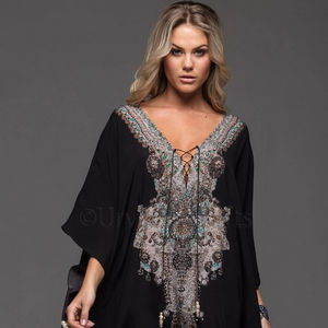 Chemisier femme coupe ample, surdimensionné, coupe ample, embellissement cristal lourd, haut de travail, tenue de fête - Product Image 1