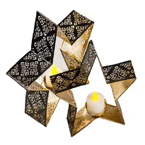 Star T Light Votive Holder Gold Plated <b>Tea</b> Light Candle Holder <b>Stand</b> for Home Tealight Candles Holder for Table Wedding - Product Image 1