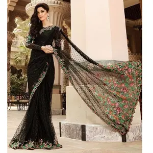 Di vendita caldo Pakistano e Indiano saarree vestito del progettista sarree saree sari da AJM COMMERCIO modello di CASA 1014