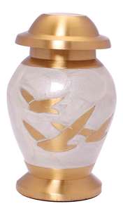 Berkshire Silver Red Metal Urn Brass Aluminium Finish Colorful Memorial Cremation <b>Keepsake</b> Baby <b>Pet</b> Human <b>Ashes</b> Decorative Usage - Product Image 4