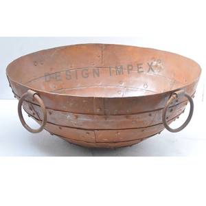 Support de foyer personnalisé OEM ODM avec quatre poignées style européen en fonte extra large Kadai de cuisson pour décoration de Noël - Product Image 3