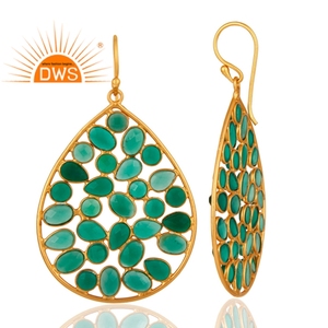 หลายสีเขียวพลอยนิลผู้ผลิตต่างหูทำด้วยมือ925เงินสเตอร์ลิงออกแบบต่างหูผู้ค้าส่งเครื่องประดับ - Product Image 3