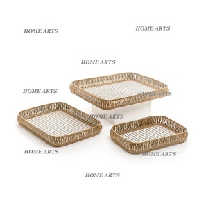 Ensemble de 3 plateaux à dessert de différentes tailles plateau de service à thé et café de forme ronde de la meilleure qualité pour les meilleures ventes - Product Image 5