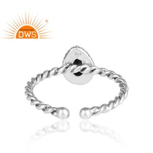 Anillo ajustable de piedras preciosas de howlita Natural de plata esterlina oxidada para mujer, joyería para mujer, regalo para ella - Product Image 5