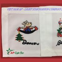 Serviettes de cocktail brodées florales de luxe, nappes élégantes – Tailles personnalisables, mélange lin/coton 100 %, doux, séchage rapide, sur mesure
