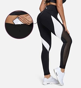 Stretchable High Waist Women's Yoga Pants Mesh Workout <b>Leggings</b> <b>With</b> <b>Pocket</b> Scrunch Butt Gym Fitness Sets Wear Tights For Women - Product Image 1