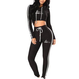 Sudadera corta con capucha para mujer, con Panel, ropa para el invierno, de Color contrastante, nueva moda - Product Image 3