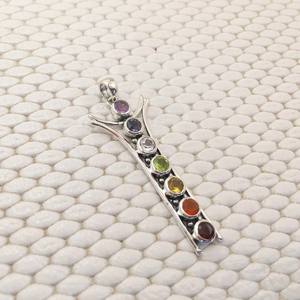 925 Sterling Silver Guérison Chakra Bijoux Excellente Qualité Simple Style Pendentif En Gros Sept Naturel Multi-Pierre Amoureux - Product Image 5