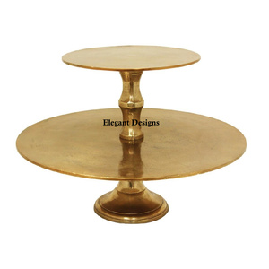 Soporte redondo de hierro con recubrimiento de polvo dorado para pastel, soporte de mesa de diseño hecho a mano para decoración de tartas, estilo indio - Product Image 3