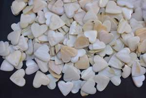 Cabochon mère de la perle en forme de cœur, de mouton blanc, serpillière ample en forme de cœur, vente en gros, 50 pièces - Product Image 3