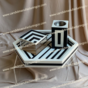 Latest <b>Bone</b> Inlay Tray Set with Bakhoor Burner Mubkhar Resin and Plastic Set for Ramadan Gift - Product Image 3
