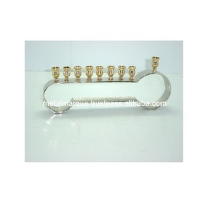 เชิงเทียนเมนอร์ห์ทองเหลืองพรีเมียมดีไซน์ใหม่สองสี 7 แขน สำหรับศาสนิกชนยิว ใช้ในพิธีฮานูกาห์ ตกแต่งโต๊ะ - Product Image 1