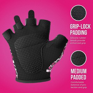 High Quality Half-Finger Workout Gloves for Women <b>Light</b> Palm Padded Custom Printing <b>Cheap</b> Prices for Gym and Sports Use - Product Image 2