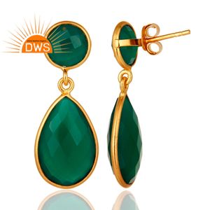 De piedras preciosas Onyx verde lágrima pendientes de plata proveedor de Plata de Ley 925 chapado en oro joyería de diseñador mayorista - Product Image 3