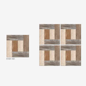 Carreaux décoratifs de sol en céramique couleur marron et crème poli 400x400mm - Product Image 4