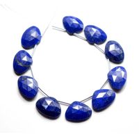 Cuentas de lapislázuli facetadas azules/plateadas de grado AAA hechas a mano 14x19mm piedras preciosas sueltas para hacer joyas collar/brazalete Natural