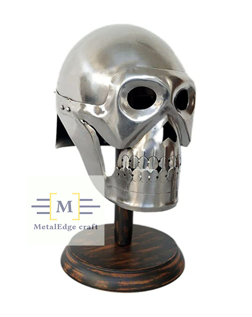 Medieval Steel Face Helmet 18 Gauge Steel Face Head Handmade Skeleton helmet