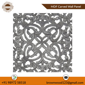 Exportador indio de confianza de color gris antiguo, panel decorativo de pared de MDF tallado a mano de forma cuadrada para una elegancia atemporal - Product Image 4