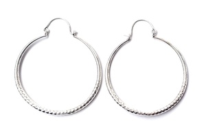 Pendientes de Aro de Latón Plateado Hechos a Mano, Grandes y Elegantes, Estilo Bohemio, Joyería para Mujer, Producto al por Mayor, Personalizado - Product Image 3