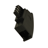 Connecteur allemand RJ11 6P2C en ABS noir, certifié RoHS, modèle de conversion de données GM02 pour équipement de télécommunication