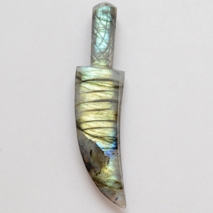 Couteau pliant de poche en pierre naturelle, couteaux pliants, perle de sculpture, labradorite naturelle, pierre précieuse en cristal, chasse en plein air - Product Image 3