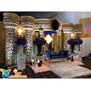 Décoration de scène de mariage à thème noir Royal, 1 pièce, décor de réception de mariage indien magique, scène de thème classique - Product Image 1