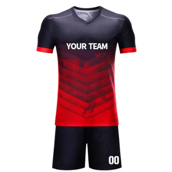 Uniforme de football personnalisé, logo et design personnalisés avec impression, broderie OEM, vente en gros, prix bas et de haute qualité, livraison rapide