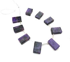 Qualité géniale 9 pièces fabricant en gros Charoite naturelle pierre précieuse lisse Rectangle forme perles - Product Image 3