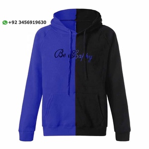 เสื้อฮู้ดซิปสีดำพิมพ์ลายตามสั่ง ผ้าฝ้าย 100% เทคนิคการซักแบบกันน้ำ - Product Image 2