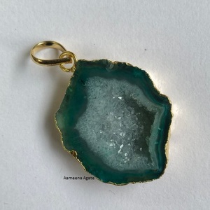 Pendentif en Agate, druse géode, galvanisé, pour bijoux, acheter depuis AAMEENA, 1 pièce, meilleure qualité - Product Image 1