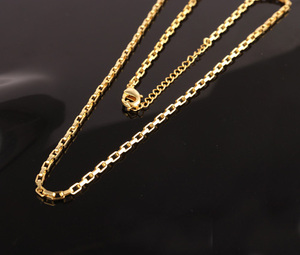 Dainty mode Offre Spéciale chaîne collier en laiton 18k or plaqué chaîne 16 + 2 pouces 2x3mm rectangle boîte lié chaîne collier bijoux - Product Image 6