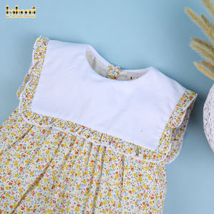 Conjunto de Romper para Bebé 100% Algodón Orgánico con Certificación OEKO-TEX, Diseño Floral con Volantes y Cierre de Botones a Presión para Niñas, OEM ODM - Product Image 3