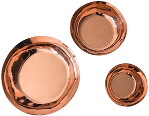 Set of 3 Elegant Solid Copper Food Storage Bowls Latest Design Perfect for Home Kitchen Tabletop and <b>Dessert</b> Serving - Product Image 1