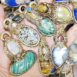Colgante de arcilla polimérica Natural, mezcla de piedras preciosas, hecho a mano, lote de piedras preciosas talladas - Product Image 6