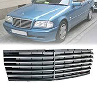 Calandre avant en fibre de carbone pour MERCEDES BENZ W202 1994 — 1998, GRILLE noire de protection pour voiture